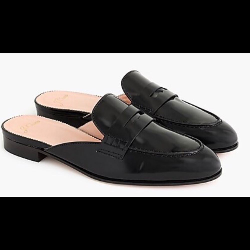 Academy penny-loafer mules in patent leather